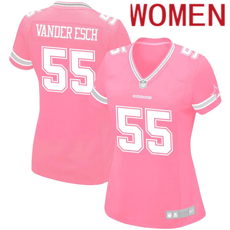 Women Dallas Cowboys 55 Leighton Vander Esch Nike Pink Game NFL Jersey